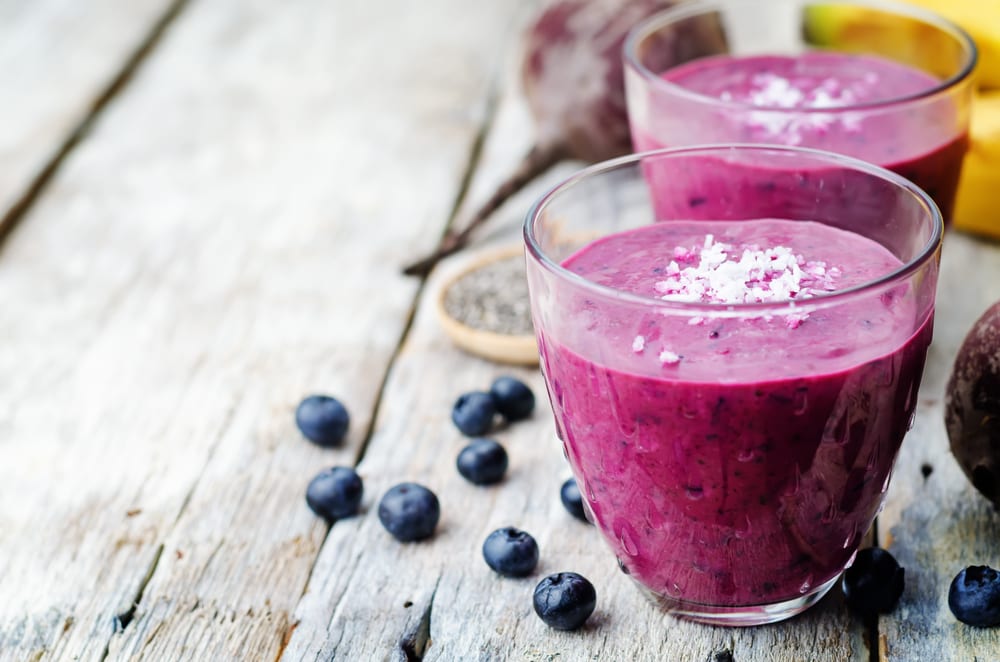 shake, protein, proteinshake, smoothie, rödbeta, rödbetor, blåbär, banan, körsbär, jordgubbe, jordgubbar, superfood