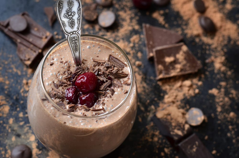 shake, protein, proteinshake, smoothie, choklad, körsbär