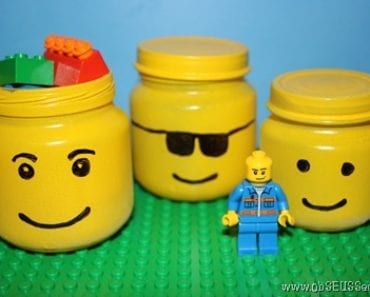pyssel, pyssla, pysseltips, pysselidé, förvaring, inredning, LEGO, LEGO-figurer, glasburk, barnmatsburk