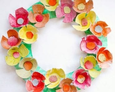 äggkartong, återbruk, pyssel, pysseltips, pyssla, skapa, göra blomsterkrans
