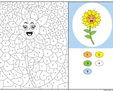 knep, knåp, knep och knåp, knep & knåp, förskola, skola fritids, barnpyssel, pyssel, pyssel för barn, pyssla och lek, lär dig räkna, räkna, dra streck mellan siffror, dra streck, nummer, siffror, lära sig räkna till 5, lära sig räkna till fem, matte, matematik, mattepyssel, måla efter numren, färglägga, färglägga efter siffrorna, solros, målarbild, målarbild för barn, bilder att färglägga