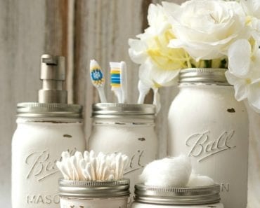 glasburk, glasburkar, mason jars, burk, förvaring, pyssel, pysseltips, pyssla, inredning, pysselidé, idé, idéer, skapa, tips, inspiration, badrum, set, badrumsset, förvaring, badrumsförvaring