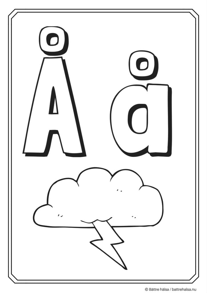 Från A till Ö färglägg hela alfabetet! Målarbilder för