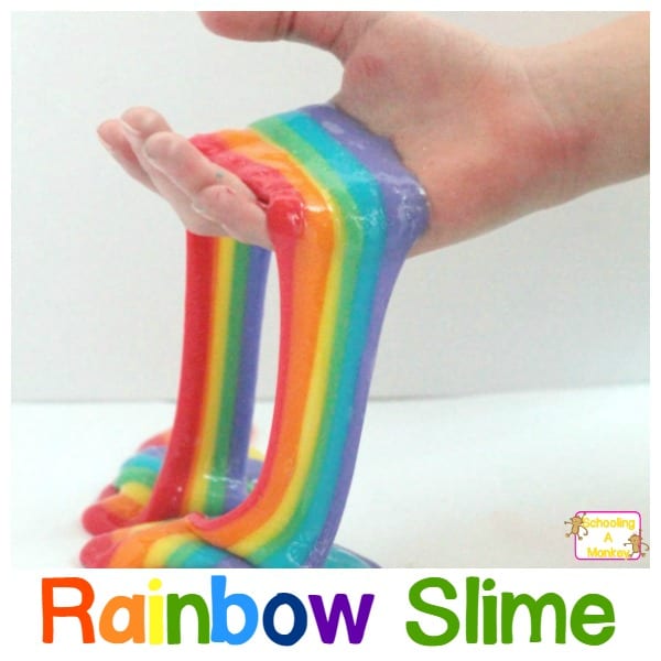pyssel, barnpyssel, pyssel för barn, aktiviteter, regnbåge, regnbågar, regnbågspyssel, slime, recept på slime, göra slime