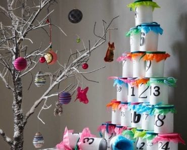 adventskalender, kalender, julkalender, advent, pyssel, julpyssel, barnpyssel, pyssel för barn, konservburk, pyssla med konservburkar, måla konservburkar, remake, återbruka