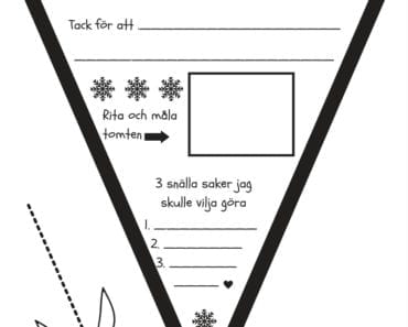 skriva brev till tomten, önskelista, vimpel, julpyssel, pyssel inför jul, barnpyssel, pyssel för jul, knep och knåp, aktivitetsblad