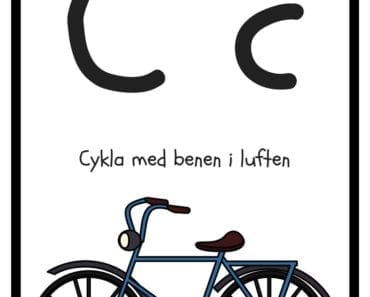 aktiviteter för barn, barnaktiviteter, pyssla och lek, knep och knåp, lära sig alfabetet, lära sig bokstaven C, röra på sig, lekar, rörelselekar