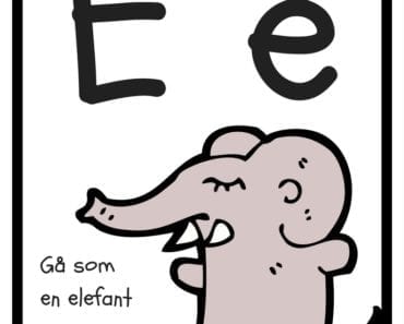 aktiviteter för barn, barnaktiviteter, pyssla och lek, knep och knåp, lära sig alfabetet, lära sig bokstaven E, röra på sig, lekar, rörelselekar