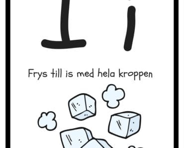 aktiviteter för barn, barnaktiviteter, pyssla och lek, knep och knåp, lära sig alfabetet, lära sig bokstaven I, röra på sig, lekar, rörelselekar