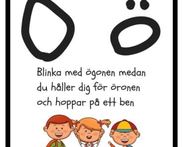 aktiviteter för barn, barnaktiviteter, pyssla och lek, knep och knåp, lära sig alfabetet, lära sig bokstaven Ö, röra på sig, lekar, rörelselekar