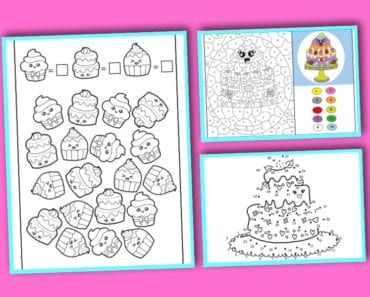 lära sig räkna, räkna, matte, pyssla och lek, bättre hälsa, pyssel för barn, barnpyssel, matte, matematik, mattepyssel, pyssel, knep och knåp, cupcake, tårta, bakverk, bakelser, måla, målarbilder, målarbild för barn