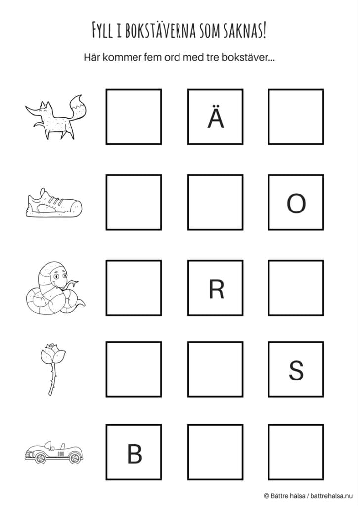 aktiviteter för barn, barnaktiviteter, pyssla och lek, knep och knåp, lära sig ord, lära sig skriva, lära sig läsa