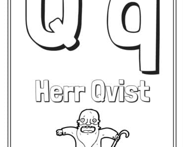 aktiviteter för barn, barnaktiviteter, pyssla och lek, knep och knåp, måla, färglägg, målarbild, alfabetet, bokstaven Q