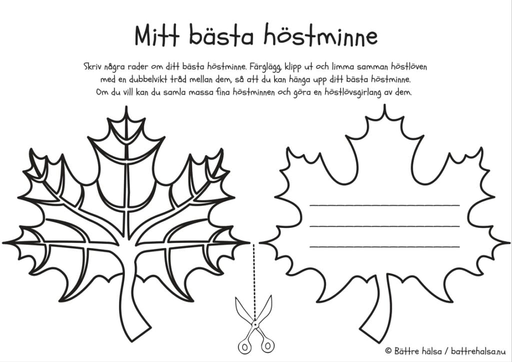 aktiviteter för barn, barnaktiviteter, pyssla och lek, knep och knåp, måla, färglägga, löv, höstlöv, pyssel, barnpyssel, höstpyssel, kreativt skrivande för barn, skrivande för barn