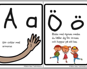 aktiviteter för barn, barnaktiviteter, pyssla och lek, knep och knåp, lära sig alfabetet, röra på sig, lekar, rörelselekar