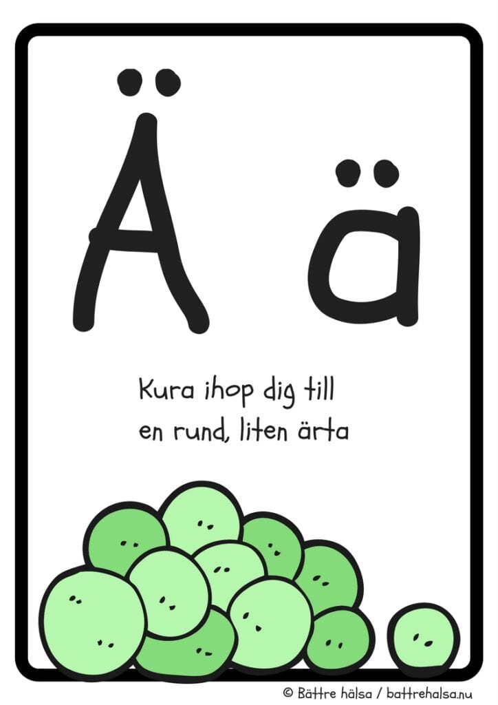 aktiviteter för barn, barnaktiviteter, pyssla och lek, knep och knåp, lära sig alfabetet, lära sig bokstaven Ä, röra på sig, lekar, rörelselekar